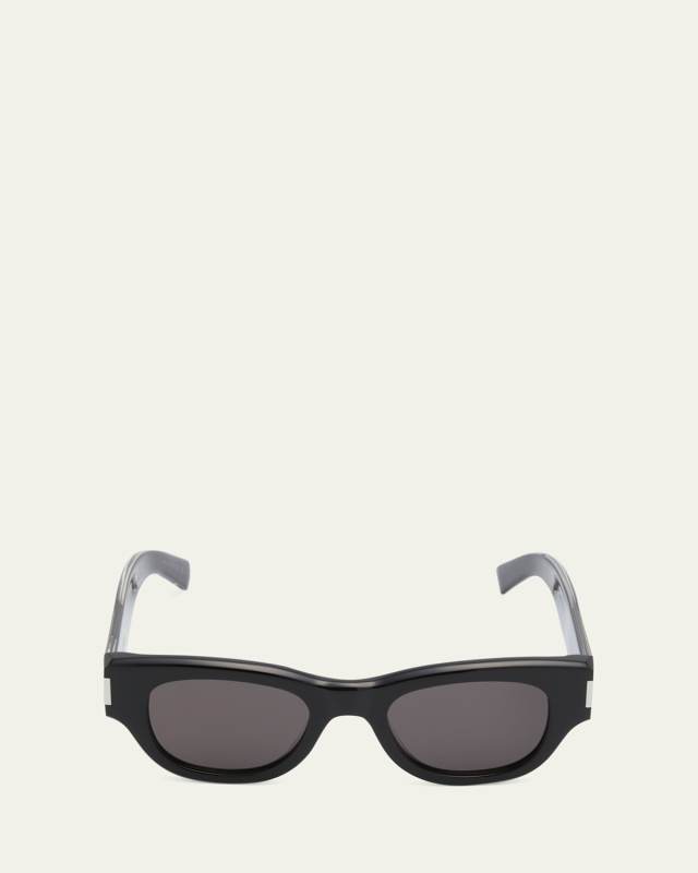 Engraved Logo Acetate Cat-Eye Sunglasses